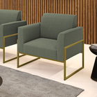 Poltrona Sala Estar Industrial Alta Dourado Marisa Bouclê - P