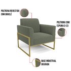 Poltrona Sala Estar Industrial Alta Dourado Marisa Bouclê Pis