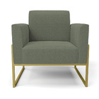 Poltrona Sala Estar Industrial Alta Dourado Marisa Bouclê Pis