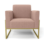 Poltrona Sala Estar Industrial Alta Dourado Marisa Bouclê - R