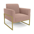 Poltrona Sala Estar Industrial Alta Dourado Marisa Bouclê - R