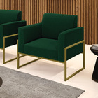 Poltrona Sala Estar Industrial Alta Dourado Marisa Bouclê Ver