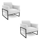 Poltrona Sala Estar Industrial Alta Preto Kit 2 Marisa Bouclê