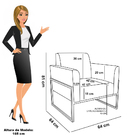 Poltrona Sala Estar Industrial Alta Preto Marisa Bouclê D03 -