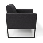 Poltrona Sala Estar Industrial Alta Preto Marisa Bouclê D03 -