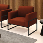 Poltrona Sala Estar Industrial Alta Preto Marisa Bouclê D03 -