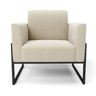 Poltrona Sala Estar Industrial Alta Preto Marisa Bouclê D03 -