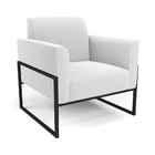 Poltrona Sala Estar Industrial Alta Preto Marisa Bouclê Off W