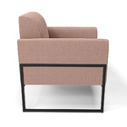 Poltrona Sala Estar Industrial Alta Preto Marisa Bouclê Rosê