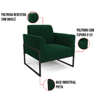 Poltrona Sala Estar Industrial Alta Preto Marisa Bouclê Verde