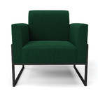 Poltrona Sala Estar Industrial Alta Preto Marisa Bouclê Verde