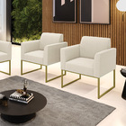 Poltrona Sala Estar Industrial Dourado Kit 2 Marisa Bouclê Be