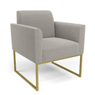 Poltrona Sala Estar Industrial Dourado Kit 2 Marisa Bouclê D0