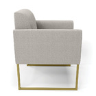 Poltrona Sala Estar Industrial Dourado Kit 2 Marisa Bouclê D0