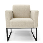 Poltrona Sala Estar Industrial Preto Kit 2 Marisa Bouclê Bege