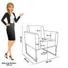 Poltrona Sala Estar Industrial Preto Kit 2 Marisa Bouclê Bege