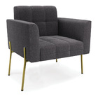 Poltrona Sala Estar Pé Ferro Dourado Kit 2 Elisa Bouclê D03 -