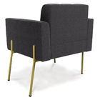 Poltrona Sala Estar Pé Ferro Dourado Kit 2 Elisa Bouclê D03 -