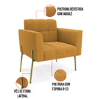 Poltrona Sala Estar Pé Ferro Dourado Kit 2 Elisa Bouclê D03 -