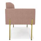 Poltrona Sala Estar Pé Ferro Dourado Kit 2 Elisa Bouclê Rosê