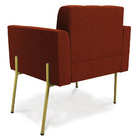 Poltrona Sala Estar Pé Ferro Dourado Kit 2 Elisa Bouclê Terra