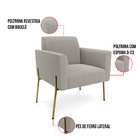 Poltrona Sala Estar Pé Ferro Dourado Kit 2 Marisa Bouclê D03