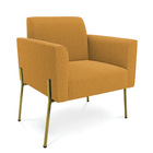 Poltrona Sala Estar Pé Ferro Dourado Kit 2 Marisa Bouclê D03