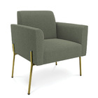 Poltrona Sala Estar Pé Ferro Dourado Kit 2 Marisa Bouclê D03