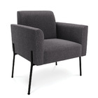 Poltrona Sala Estar Pé Ferro Preto Kit 2 Marisa Bouclê D03 -