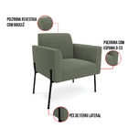 Poltrona Sala Estar Pé Ferro Preto Kit 2 Marisa Bouclê Pistac