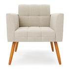 Poltrona Sala Estar Pé Palito Castanho Kit 2 Elisa Bouclê Beg