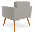 Poltrona Sala Estar Pé Palito Castanho Kit 2 Elisa Bouclê Cin