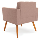 Poltrona Sala Estar Pé Palito Castanho Kit 2 Elisa Bouclê D03