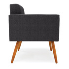 Poltrona Sala Estar Pé Palito Castanho Kit 2 Elisa Bouclê Gra