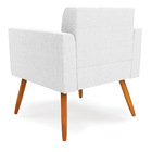 Poltrona Sala Estar Pé Palito Castanho Kit 2 Elisa Bouclê Off