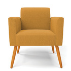 Poltrona Sala Estar Pé Palito Castanho Kit 2 Marisa Bouclê Mo