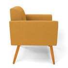 Poltrona Sala Estar Pé Palito Castanho Marisa Bouclê Mostarda