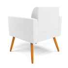Poltrona Sala Estar Pé Palito Castanho Marisa Bouclê Off Whit
