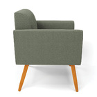 Poltrona Sala Estar Pé Palito Castanho Marisa Bouclê Pistache