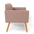 Poltrona Sala Estar Pé Palito Castanho Marisa Bouclê - Rose