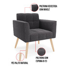 Poltrona Sala Estar Pé Palito Natural Kit 2 Elisa Bouclê D03