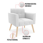 Poltrona Sala Estar Pé Palito Natural Kit 2 Elisa Bouclê D03