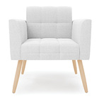 Poltrona Sala Estar Pé Palito Natural Kit 2 Elisa Bouclê D03