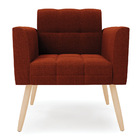 Poltrona Sala Estar Pé Palito Natural Kit 2 Elisa Bouclê D03