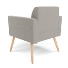 Poltrona Sala Estar Pé Palito Natural Marisa Bouclê - Cinza