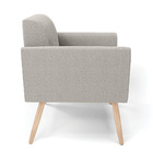Poltrona Sala Estar Pé Palito Natural Marisa Bouclê - Cinza
