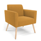 Poltrona Sala Estar Pé Palito Natural Marisa Bouclê - Mostarda