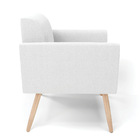 Poltrona Sala Estar Pé Palito Natural Marisa Bouclê Off White