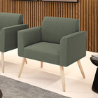 Poltrona Sala Estar Pé Palito Natural Marisa Bouclê - Pistache