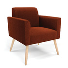 Poltrona Sala Estar Pé Palito Natural Marisa Bouclê Terra